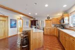 Kitchen flows right into the family room